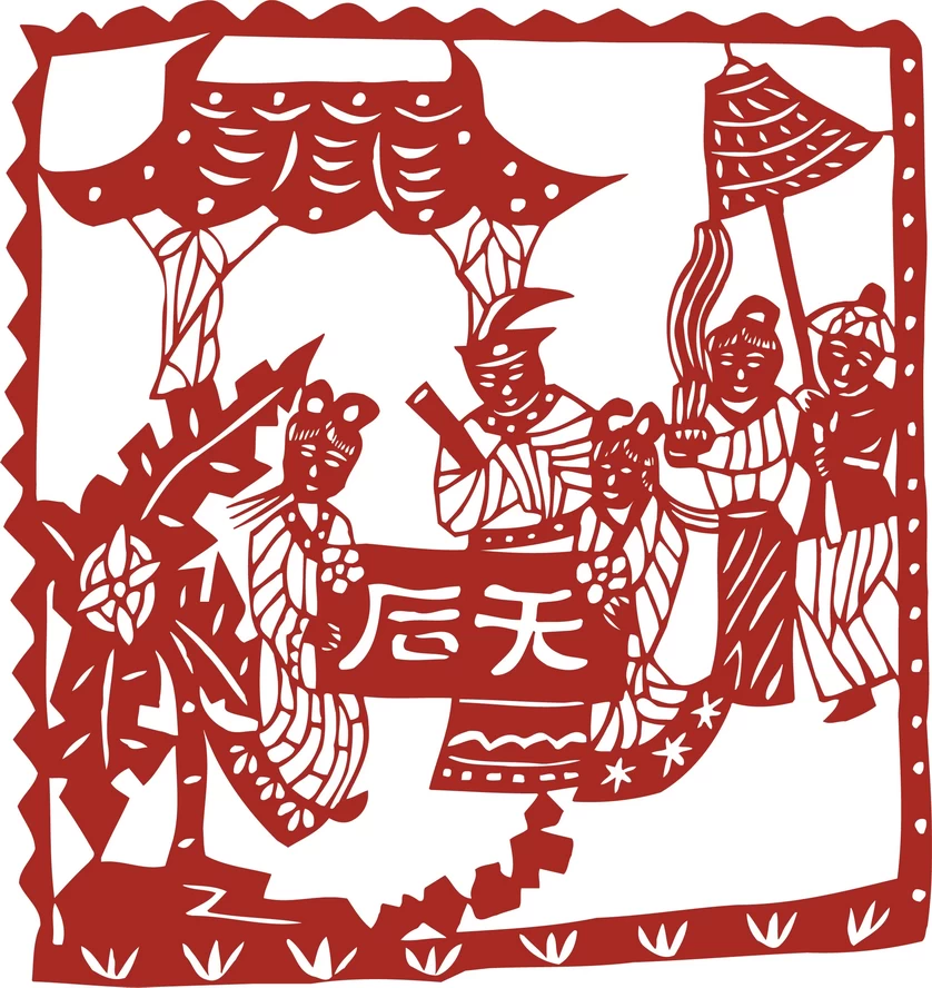 中国风中式传统喜庆民俗人物动物窗花剪纸插画边框AI矢量PNG素材【1887】